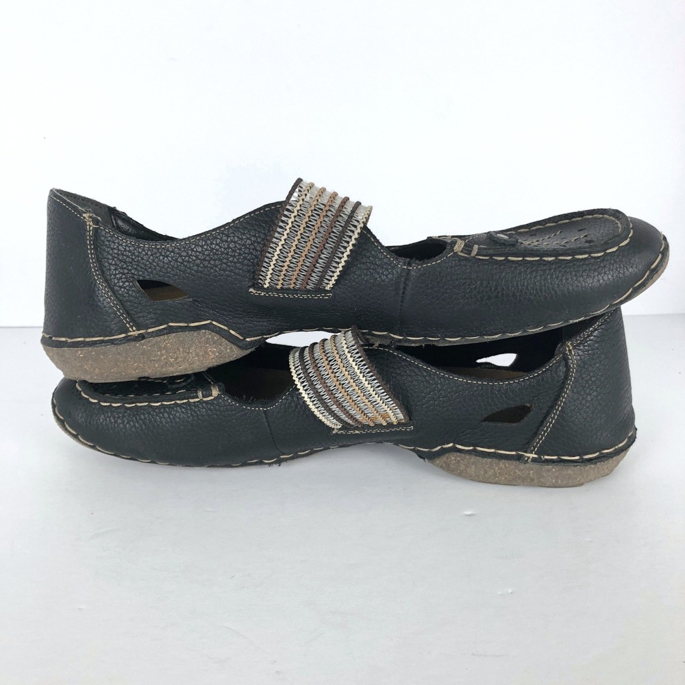 RIEKER Antistress Leather Mary Jane Woven Strap Flats Women's 39 Black Comfort - Picture 11 of 12